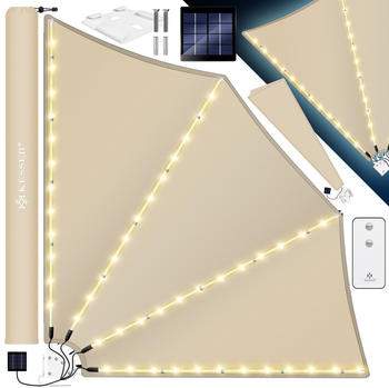 Kesser LED Balkonfächer mit Wandhalterung klappbar beige