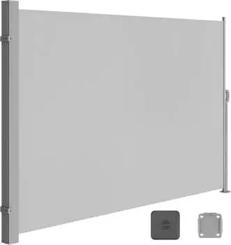 Songmics Seitenmarkise 160 x 350 cm hellgrau GSA565G03