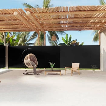 vidaXL Seitenmarkise Ausziehbar 200x1200 cm Schwarz (318078)