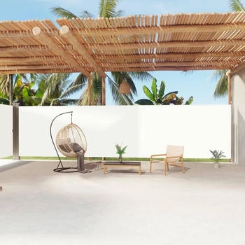 vidaXL Seitenmarkise Ausziehbar 200x1200 cm Creme (318079)