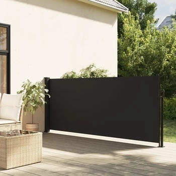 vidaXL Seitenmarkise Ausziehbar 140x300 cm Schwarz (4004294)