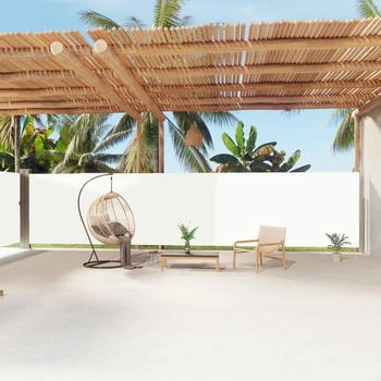 vidaXL Seitenmarkise Ausziehbar 180x1200 cm Creme (318073)
