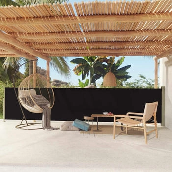 vidaXL Seitenmarkise Ausziehbar 117x600 cm Schwarz (317946)