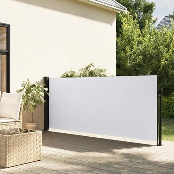 vidaXL Seitenmarkise Ausziehbar 120x500 cm Weiß (4004406)