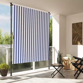 vidaXL Au&szlig;enrollo 150x270 cm Stoff/Stahl Wei&szlig; (368766)