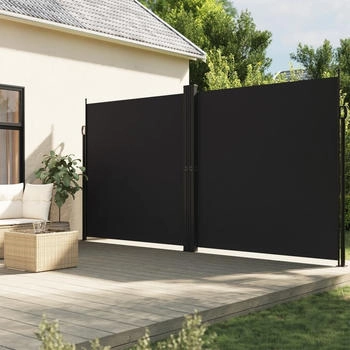 vidaXL Seitenmarkise Ausziehbar 220x1200 cm Schwarz (4004864)
