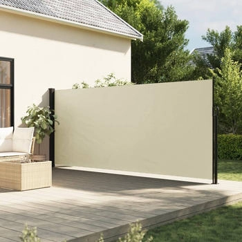 vidaXL Seitenmarkise Ausziehbar 160x600 cm Creme (4004520)