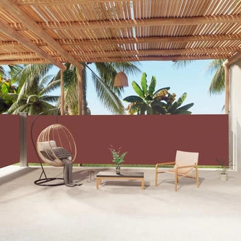 vidaXL Seitenmarkise Ausziehbar 160x1000 cm Braun (318033)