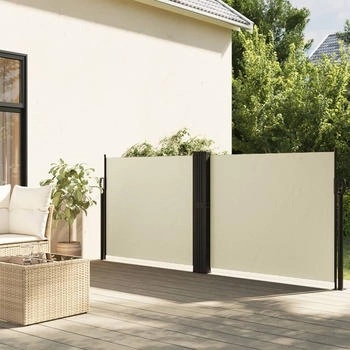 vidaXL Seitenmarkise Ausziehbar 120x600 cm Creme (4004595)