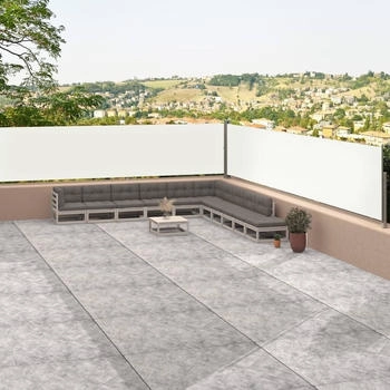 vidaXL Seitenmarkise Ausziehbar 117x1200 cm Creme (318055)