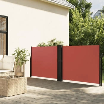 vidaXL Seitenmarkise Ausziehbar 120x1000 cm Terrakottarot (4004708)