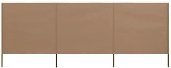 vidaXL 3-teiliges Windschutzgewebe 400 x 80 cm Taupe (47143)