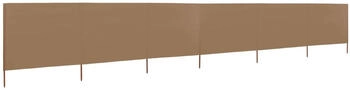 vidaXL 6-teiliges Windschutzgewebe 800 x 80 cm Taupe (44546)