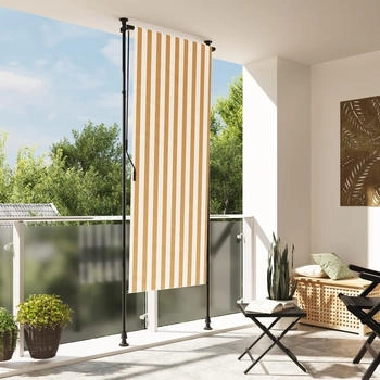 vidaXL Au&szlig;enrollo 120x270 cm Stoff/Stahl Orange/Wei&szlig; (368769)