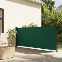vidaXL Seitenmarkise Ausziehbar Dunkelgr&uuml;n 100x300 cm