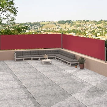 vidaXL Seitenmarkise Ausziehbar 117x1200 cm Rot (318059)