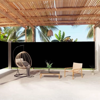 vidaXL Seitenmarkise Ausziehbar 200x1000 cm Schwarz (318042)