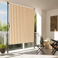 vidaXL Au&szlig;enrollo Orange und Wei&szlig; 200x270 cm Stoff und Stahl