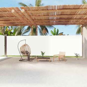 vidaXL Seitenmarkise Ausziehbar 220x1200 cm Creme (318085)