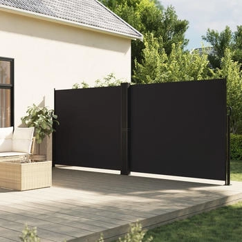 vidaXL Seitenmarkise Ausziehbar 160x600 cm Schwarz (4004624)