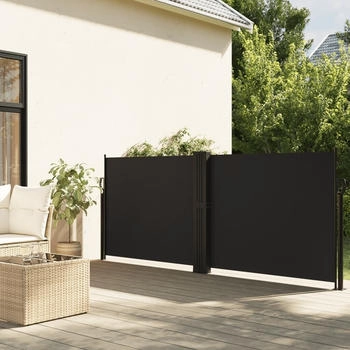 vidaXL Seitenmarkise Ausziehbar 140x600 cm Schwarz (4004609)