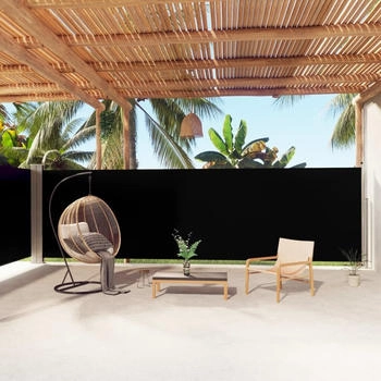 vidaXL Seitenmarkise Ausziehbar 180x1000 cm Schwarz (318036)