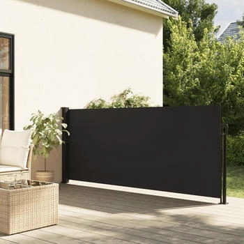 vidaXL Seitenmarkise Ausziehbar 120x600 cm Schwarz (4004489)