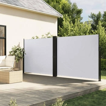 vidaXL Seitenmarkise Ausziehbar 180x600 cm Wei&szlig; (4004646)