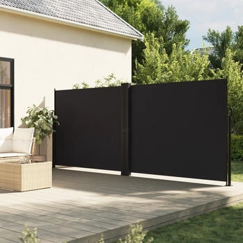 vidaXL Seitenmarkise Ausziehbar 160x1000 cm Schwarz (4004729)