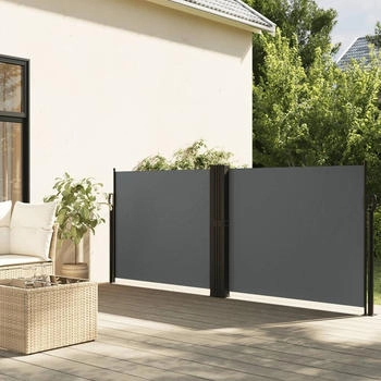vidaXL Seitenmarkise Ausziehbar 140x600 cm Anthrazit (4004613)