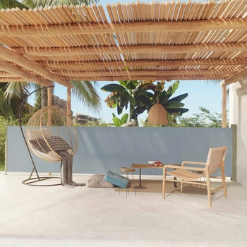 vidaXL Seitenmarkise Ausziehbar 117x600 cm Grau (317950)