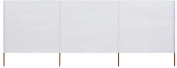 vidaXL 3-teiliges Windschutzgewebe 400 x 80 cm Sandweiß (47140)