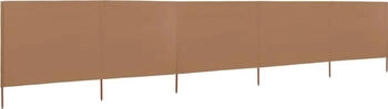 vidaXL 5-teiliges Windschutzgewebe 600 x 160 cm Taupe (47169)