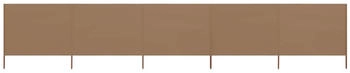 vidaXL 5-teiliges Windschutzgewebe 600 x 80 cm Taupe (47157)
