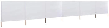 vidaXL 6-teiliges Windschutzgewebe 800 x 80 cm Weiß (44543)
