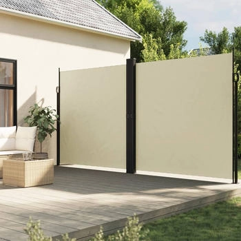 vidaXL Seitenmarkise Ausziehbar 200x1200 cm Creme (4004850)