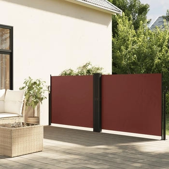 vidaXL Seitenmarkise Ausziehbar 120x1200 cm Braun (4004794)