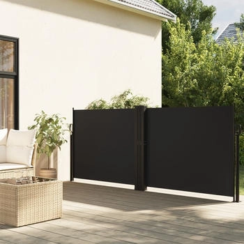 vidaXL Seitenmarkise Ausziehbar 120x1200 cm Schwarz (4004789)