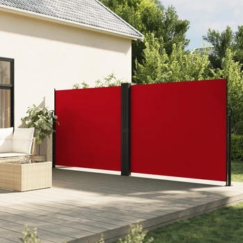 vidaXL Seitenmarkise Ausziehbar 160x600 cm Rot (4004627)