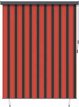 vidaXL Outdoor Rollo Striped Orange und Braun 200 x 250 cm Stoff
