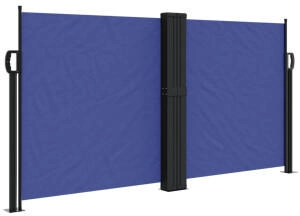 furnicato Seitenmarkise Ausziehbar Blau 120x1200 cm
