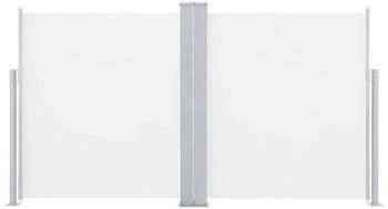 furnicato Ausziehbare Seitenmarkise Doppelt 170 x 600 cm Creme