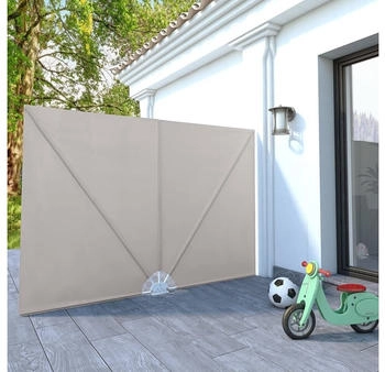 furnicato Faltbarer Terrassen-Seitenf&auml;cher Creme 240&times;160 cm