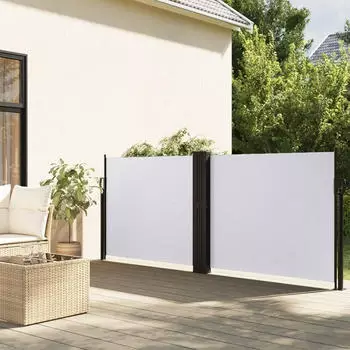 vidaXL Seitenmarkise Ausziehbar 120x1200 cm Wei&szlig; (4004796)