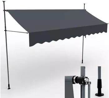 Onbest Balkonmarkise mit Kurbel höhenverstellbar 400 x 120 cm anthrazit