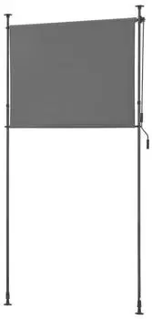pro.tec Senkrechtmarkise Cimarra 150 x 270 cm mit Handkurbel Stahlgestell dunkelgrau