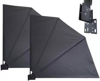 QUICK STAR Balkonf&auml;cher Easy Mount 115 x 115 cm grau 2 Stk.