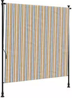 vidaXL Au&szlig;enrollo Gelb und Wei&szlig; 200x270 cm Stoff und Stahl