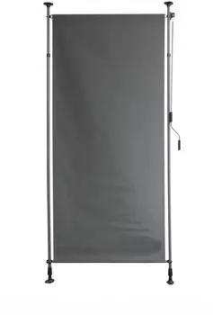 Deluke Senkrechtmarkise TURI 120x300cm Ohne Bohren H&ouml;henVerstellbar Dunkelgrau Polyester Klemmmarkise Balkonmarkise Vertikalmarkise Sonnenschutz