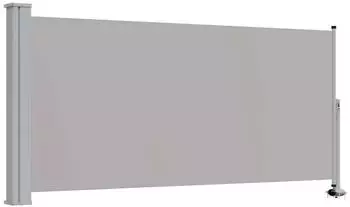 furnicato Ausziehbare Seitenmarkise 120x300 Cm Grau Mit Uv-beständigem Polyester Sichtschutz